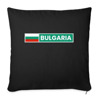 Drapeau de la Bulgarie - Housse de coussin décorative 45 x 45 cm - noir - Devant