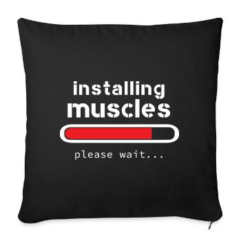 installing muscles - Sofa pillowcase 17,3'' x 17,3'' (45 x 45 cm) - black - Front