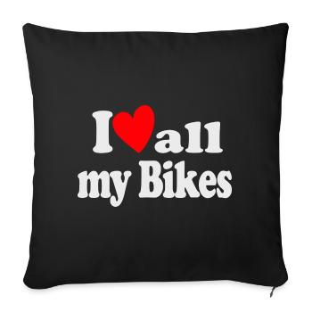 J’aime tous mes vélos - Housse de coussin décorative 45 x 45 cm - noir - Devant