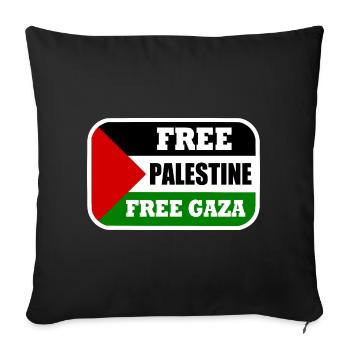 Free palestine free gaza - Housse de coussin décorative 45 x 45 cm - noir - Devant