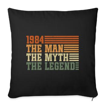 1984 Vintage Man Myth Legend Birthday - Sofa pillowcase 17,3'' x 17,3'' (45 x 45 cm) - black - Front