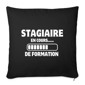 stagiaire, formation, apprenti - Housse de coussin décorative 45 x 45 cm - noir - Devant