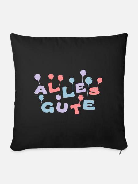 Meilleurs voeux - Housse de coussin décorative 45 x 45 cm - noir