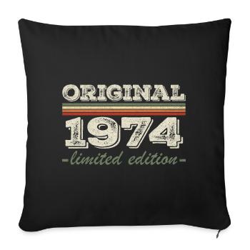 Legend since 1974 Born 1974 Birthday 1974 - Sofa pillowcase 17,3'' x 17,3'' (45 x 45 cm) - black - Front