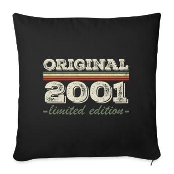 Legend since 2001 Born in 2001 Birthday 2001 - Sofa pillowcase 17,3'' x 17,3'' (45 x 45 cm) - black - Front