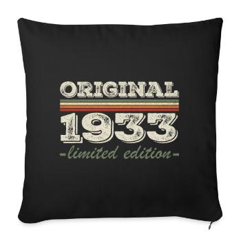 Legend since 1933 Born 1933 Birthday 1933 - Sofa pillowcase 17,3'' x 17,3'' (45 x 45 cm) - black - Front