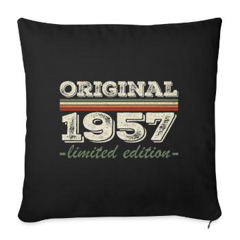 Legend since 1957 Born 1957 Birthday 1957 - Sofa pillowcase 17,3'' x 17,3'' (45 x 45 cm) - black - Front