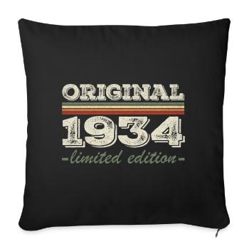 Légende depuis 1934 Né en 1934 Anniversaire 1934 - Housse de coussin décorative 45 x 45 cm - noir - Devant
