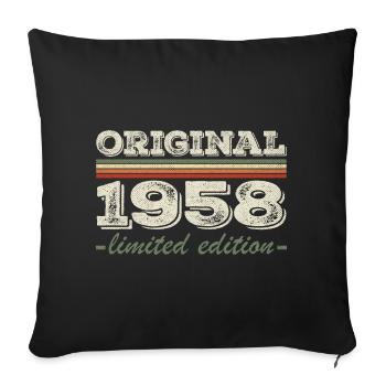 Legend since 1958 Born 1958 Birthday 1958 - Sofa pillowcase 17,3'' x 17,3'' (45 x 45 cm) - black - Front
