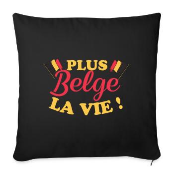 Humour belge Belgique 1 - Housse de coussin décorative 45 x 45 cm - noir - Devant