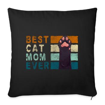 Amoureux des chats, chat sauvage, amour des animaux - Housse de coussin décorative 45 x 45 cm - noir - Devant