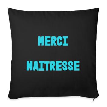 MERCI. MAÎTRESSE. MAÎTRE. MERCI MAÎTRESSE - Housse de coussin décorative 45 x 45 cm - noir - Devant