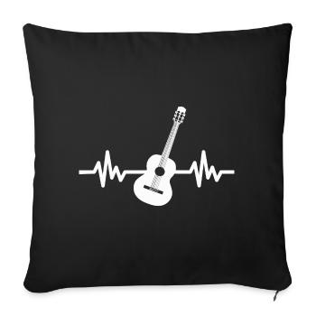 Herzschlag Gitarre - Rock n Roll Punk Band Metal - Sofakissenbezug 45 x 45 cm - Schwarz - Vorne