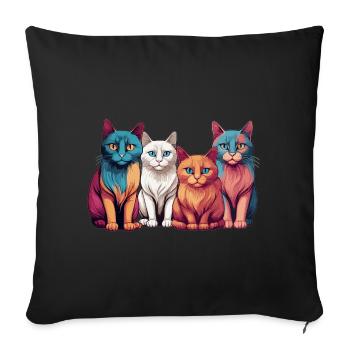 Cat Gang - Sofa pillowcase 17,3'' x 17,3'' (45 x 45 cm) - black - Front