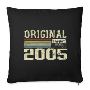 2005 Fêtes D’anniversaire - Cadeau Retro 2005 - Housse de coussin décorative 45 x 45 cm - noir - Devant