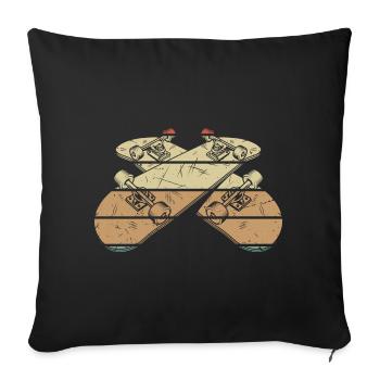 Skateboard Vintage Gaming - Housse de coussin décorative 45 x 45 cm - noir - Devant