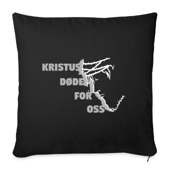 Christ est mort pour nous - Norvégien - Housse de coussin décorative 45 x 45 cm - noir - Devant