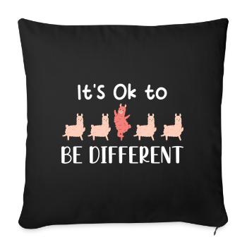Its ok to be different funny Llamas Alpacas dance - Sofakissenbezug 45 x 45 cm - Schwarz - Vorne