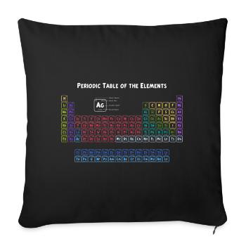 Periodic Table of the Elements - Sofa pillowcase 17,3'' x 17,3'' (45 x 45 cm) - black - Front