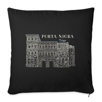 Trèves, Porta Nigra, patrimoine mondial, Allemagne Dessin - Housse de coussin décorative 45 x 45 cm - noir - Devant