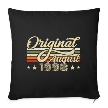 August 1998 Birthday August 1998 - Original 1998 - Sofa pillowcase 17,3'' x 17,3'' (45 x 45 cm) - black - Front