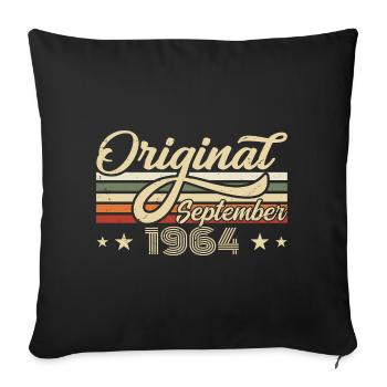 1964 Septembre Naissance Anniversaire Année de naissance 1964 - Housse de coussin décorative 45 x 45 cm - noir - Devant