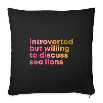 Otarie - Housse de coussin décorative 45 x 45 cm - noir - Devant