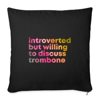 Trombone Trombone Trombone - Housse de coussin décorative 45 x 45 cm - noir - Devant