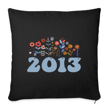 2013 Floral Pattern 2013 Floral Theme Flowers 2013 - Sofa pillowcase 17,3'' x 17,3'' (45 x 45 cm) - black - Front
