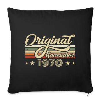 Novembre 1970 Cadeau d’anniversaire Novembre 1970 - Housse de coussin décorative 45 x 45 cm - noir - Devant