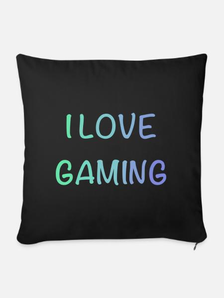I Love Gaming  - Sofakissenbezug 45 x 45 cm - Schwarz