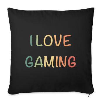 I Love Gaming Wasserfarben - Sofakissenbezug 45 x 45 cm - Schwarz - Vorne
