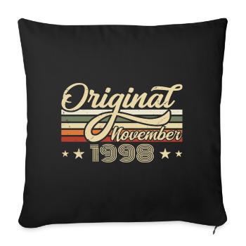 Novembre 1998 Cadeau d’anniversaire Novembre 1998 - Housse de coussin décorative 45 x 45 cm - noir - Devant