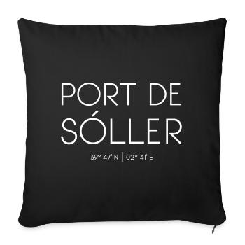 Port de Sóller, Mallorca, Spain, Balearic Islands - Sofa pillowcase 17,3'' x 17,3'' (45 x 45 cm) - black - Front