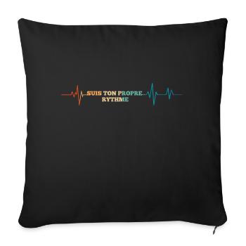 Retro-Herzschlag Folgen Sie Ihrem eigenen Rhythmus - Sofakissenbezug 45 x 45 cm - Schwarz - Vorne