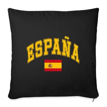 Drapeau de l’Espagne - Housse de coussin décorative 45 x 45 cm - noir - Devant