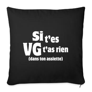 vegan, vegetarian, vegan humor - Sofa pillowcase 17,3'' x 17,3'' (45 x 45 cm) - black - Front