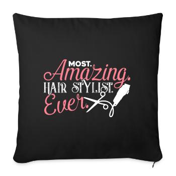 Hair Stylist Amazing Hair Stylist - Sofa pillowcase 17,3'' x 17,3'' (45 x 45 cm) - black - Front