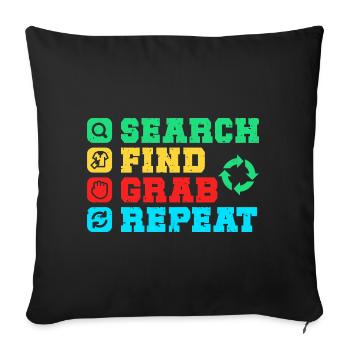Thrift Shopper Search Find Grab Thrift Store - Sofakissenbezug 45 x 45 cm - Schwarz - Vorne