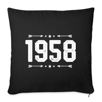 Millésime 1958 Millésime 67ème anniversaire 1958 - Housse de coussin décorative 45 x 45 cm - noir - Devant