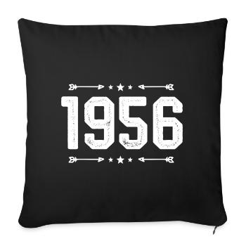 Millésime 1956 Millésime 69ème Anniversaire 1956 - Housse de coussin décorative 45 x 45 cm - noir - Devant