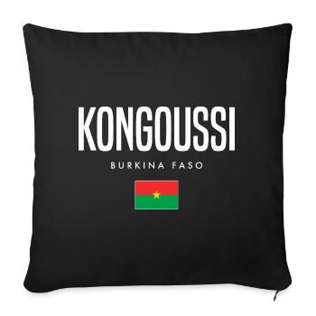 Kongoussi Burkina Faso - Housse de coussin décorative 45 x 45 cm - noir - Devant