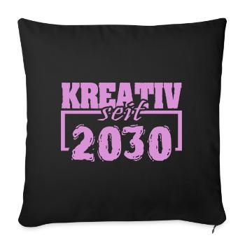 2030 - Sofa pillowcase 17,3'' x 17,3'' (45 x 45 cm) - black - Front