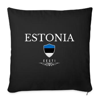 Estonia, elegant and minimalist design - Sofa pillowcase 17,3'' x 17,3'' (45 x 45 cm) - black - Front