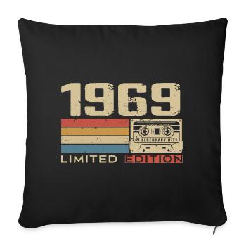 Legends 1969 Vintage 1969 Jubilee 1969 vintage - Sofa pillowcase 17,3'' x 17,3'' (45 x 45 cm) - black - Front