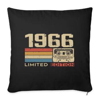 Légendes 1966 Millésime 1966 Jubilé 1966 vintage  - Housse de coussin décorative 45 x 45 cm - noir - Devant