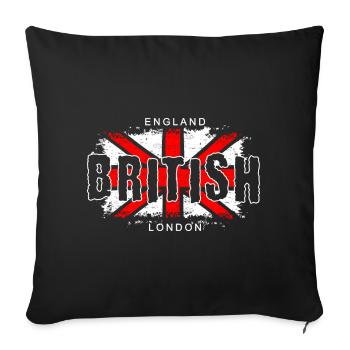 English Flag with Cross and Text - Sofa pillowcase 17,3'' x 17,3'' (45 x 45 cm) - black - Front