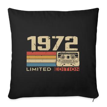 Légendes 1972 Millésime 1972 Jubilé 1972 vintage  - Housse de coussin décorative 45 x 45 cm - noir - Devant