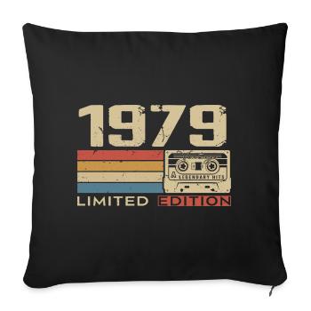 Légendes 1979 Millésime 1979 Jubilé 1979 vintage  - Housse de coussin décorative 45 x 45 cm - noir - Devant