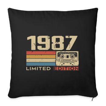 Légendes 1987 Millésime 1987 Jubilé 1987 vintage  - Housse de coussin décorative 45 x 45 cm - noir - Devant